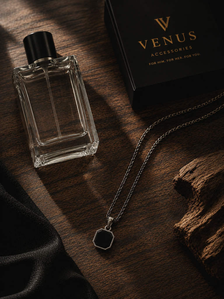 Silver black stone